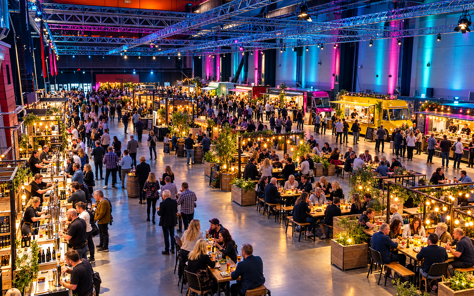 Överblick över öl- och foodtruckmässan i Nova Arena